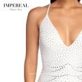 Hot Pattern Beaded New Summer Formal Mini Sexy White Club Dress